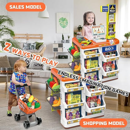 Supermarket Play Set for Kids play food and grocery items