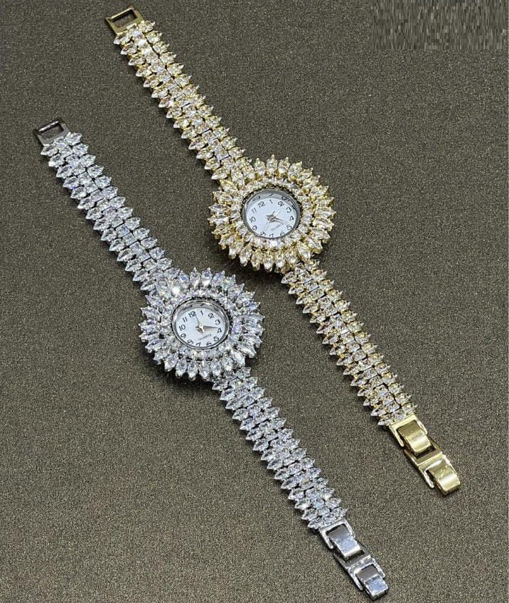 crystal bezel watch for women full strap view