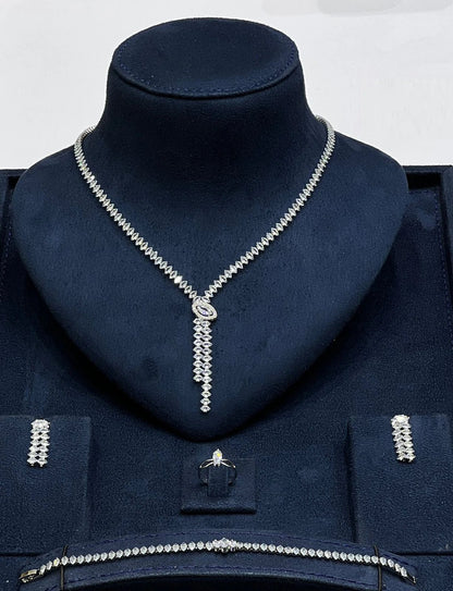 crystal drop jewelry set close up sparkle