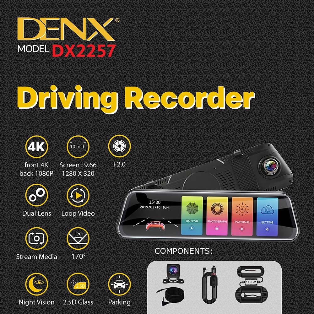 4K Dual Dash Cam Driving Recorder rear camera view