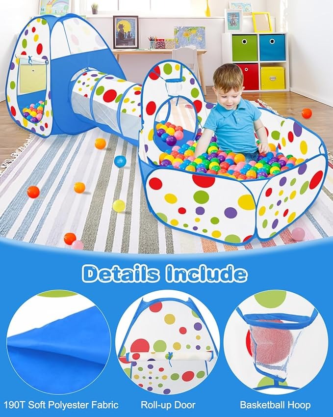 Indoor Outdoor Play Tunnel for Kids child crawling through
