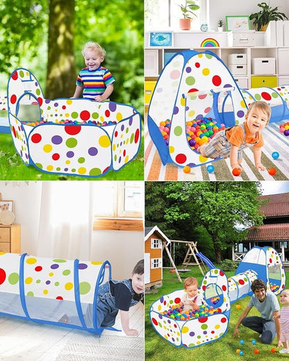 Indoor Outdoor Play Tunnel for Kids full view
