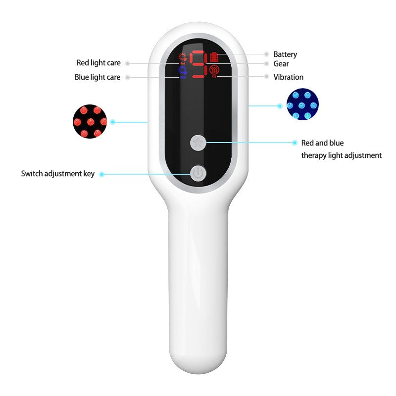 Electric Head Massager Magnetic Therapy Hair Growth Comb Blue Red Light Scalp Massage Brush Relieve Fatigue Pressure LED Display