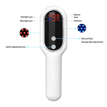 Electric Head Massager Magnetic Therapy Hair Growth Comb Blue Red Light Scalp Massage Brush Relieve Fatigue Pressure LED Display