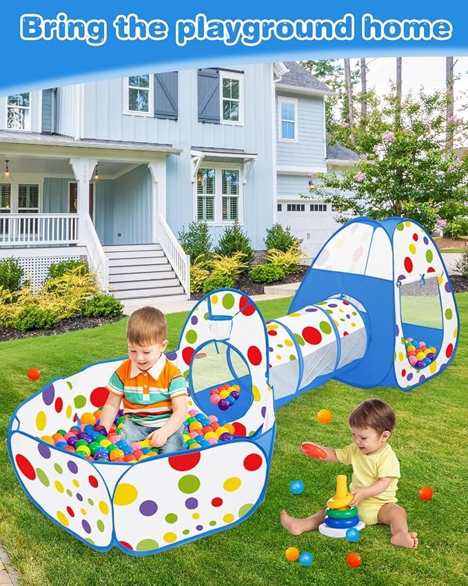 Indoor Outdoor Play Tunnel for Kids folded for storage