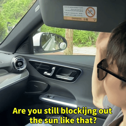 Car Sunshade Electrostatic Barrier blocking sun glare inside car