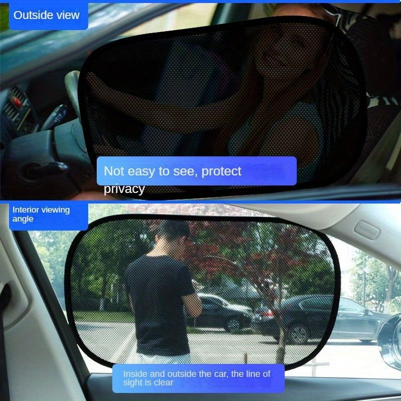 Car Sunshade Electrostatic Barrier installed on car window view from inside