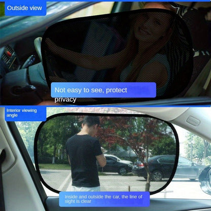 Car Sunshade Electrostatic Barrier installed on car window view from inside