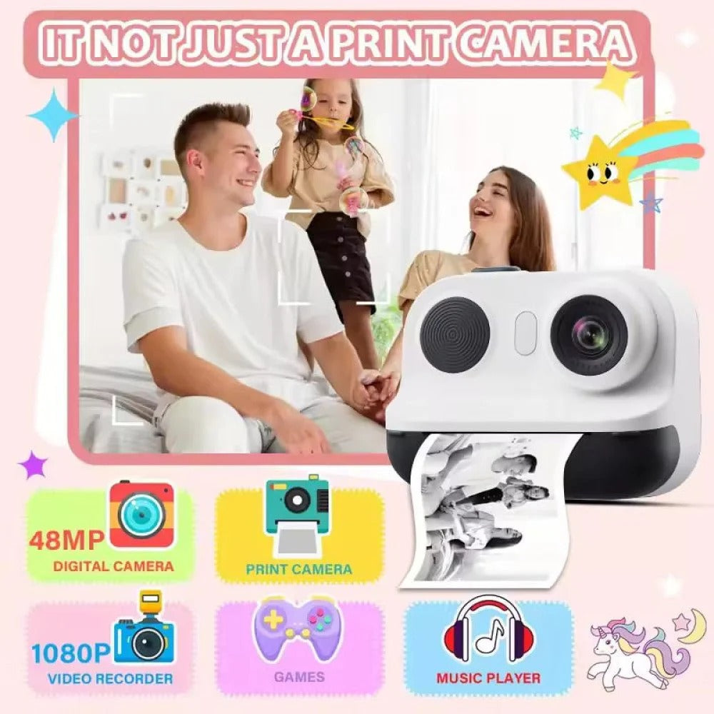  kids instant print camera pink color