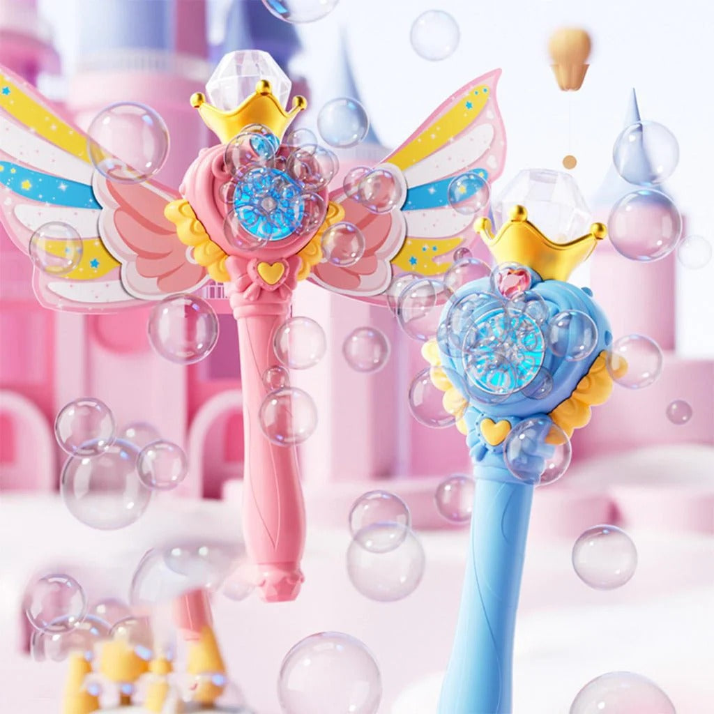 Bubble Wand Toy for Kids close-up of angel wing handle
