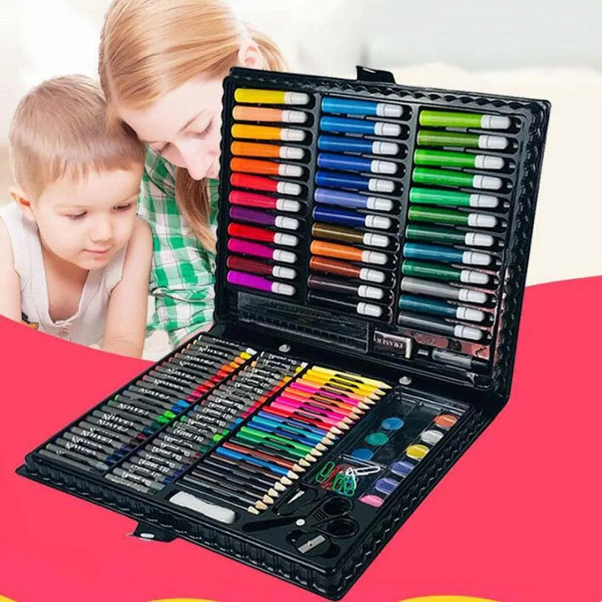 Art Set for Kids portable case with handle