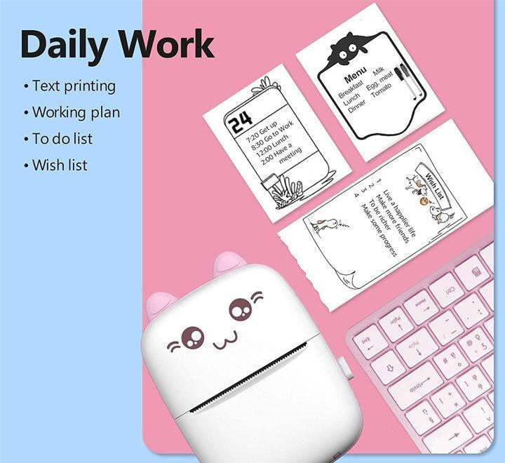 Portable Mini Pocket Printer with rechargeable battery