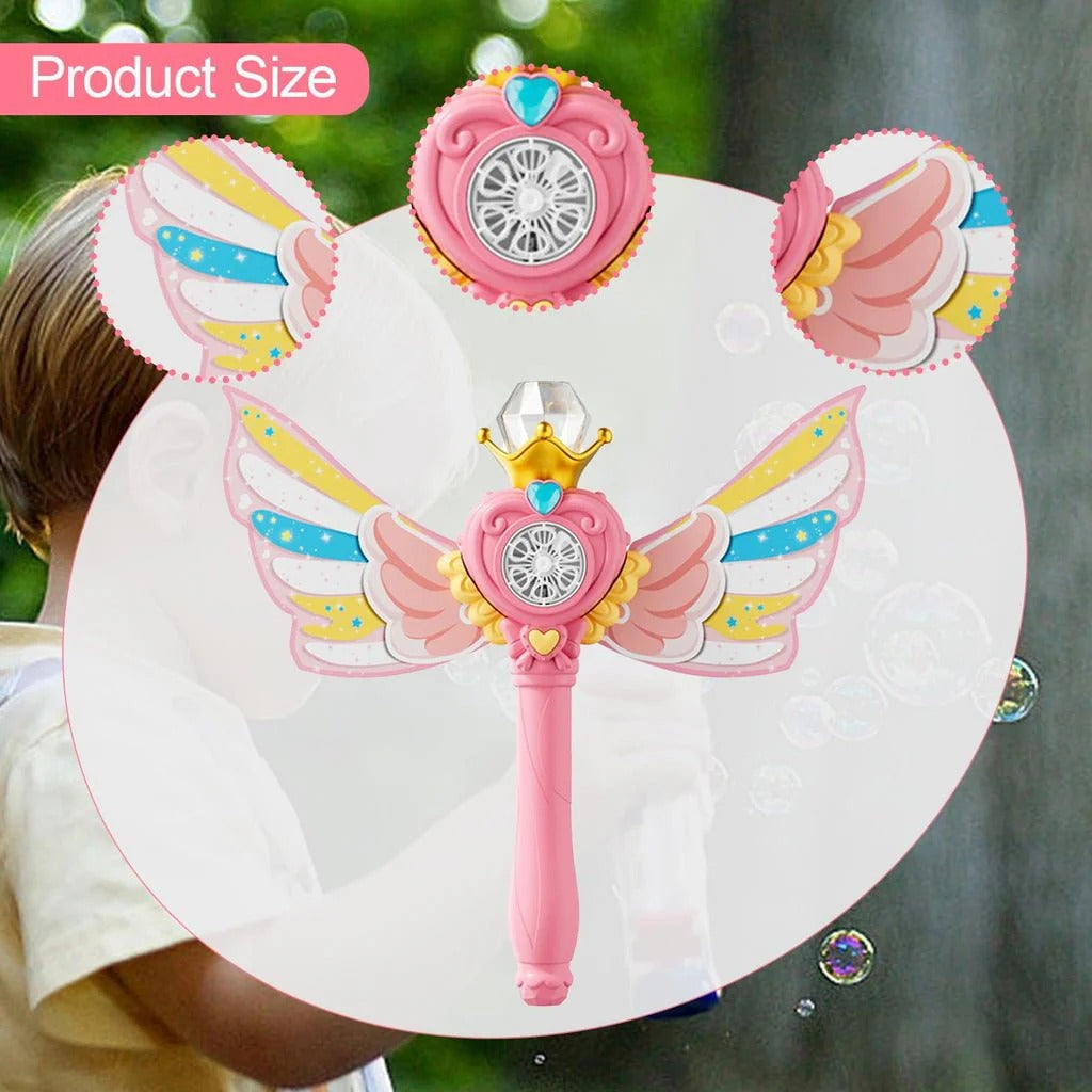 Bubble Wand Toy for Kids in bright pink and purple colors