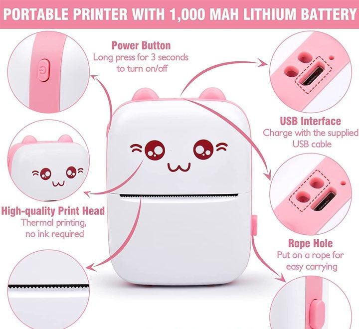 Portable Mini Pocket Printer compatible with iOS and Android