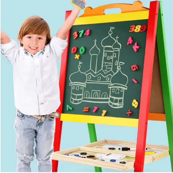 easel for kids with child playing